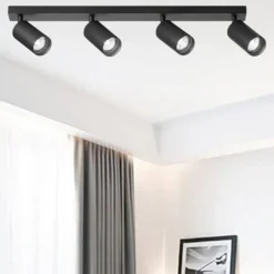 Plafoniera da cucina nera con 4 spot orientabili isyluce