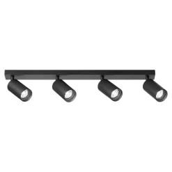 Plafoniera da cucina nera con 4 spot orientabili isyluce