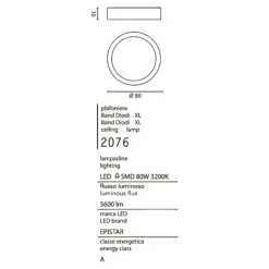 Plafoniera led 90w 3200k anello affralux band diodi bianca