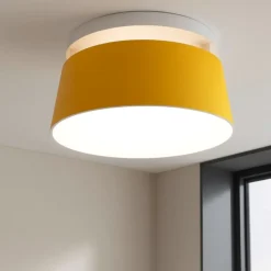Plafoniera led 36w 3000k dimmerabile gialla moderna stilnovo oxygen