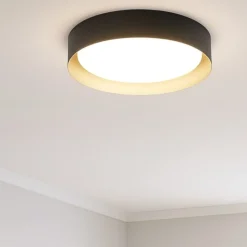 Plafoniera led 22w 3000k nero oro linea light crew 2