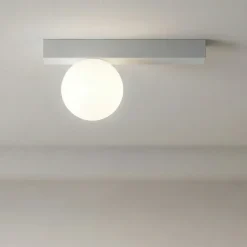 Plafoniera moderna bianca con sfera snooky perenz illuminazione