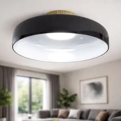 Plafoniera moderna cupola di vetro nero fabas luce lunar