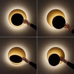 Plafoniera moderna drum oro nero led 43w 3000k perenz