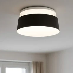 Plafoniera moderna led dimmerabile 36w 3000k nera oxygen stilnovo