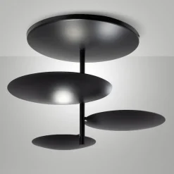 Plafoniera moderna nera per soggiorno fabas luce simplon