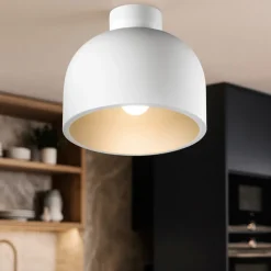 Plafoniera moderna tonda 22cm bianco oro yelmo perenz