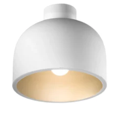 Plafoniera moderna tonda 22cm bianco oro yelmo perenz