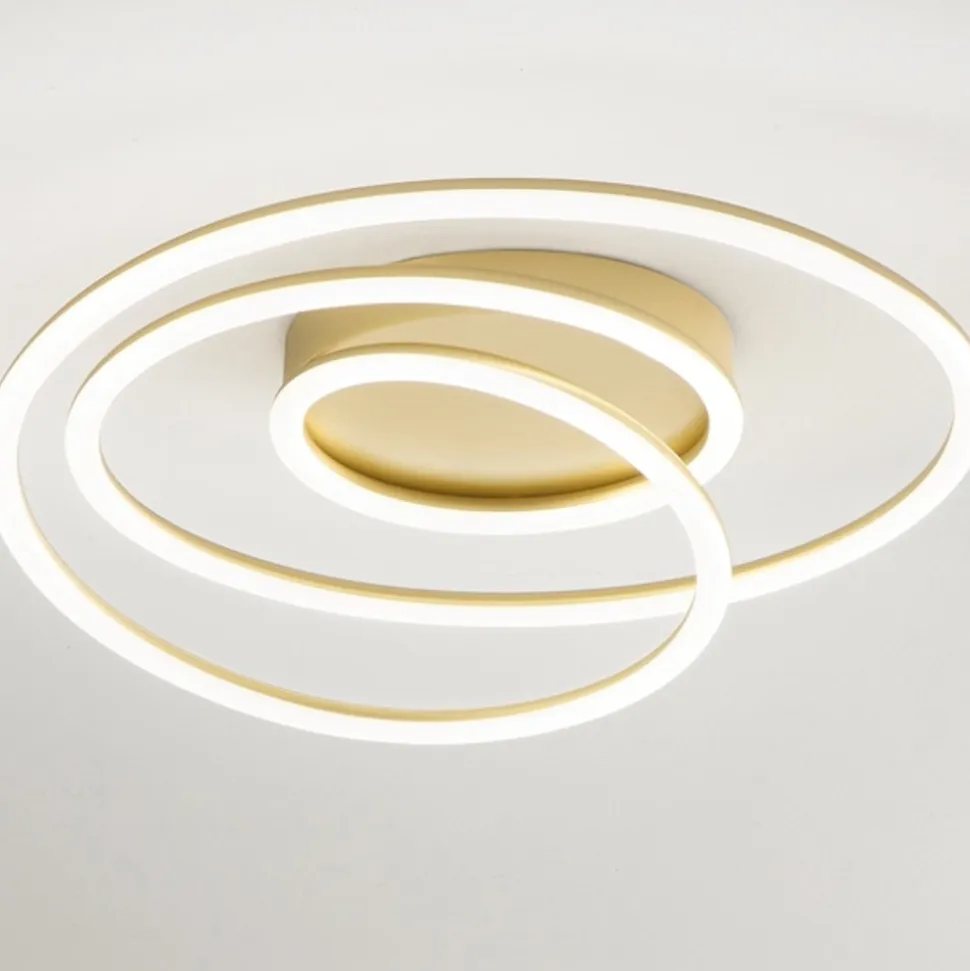 Plafoniera per camera da letto oro spira perenz led 3000k