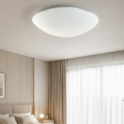 Plafoniera per camera da letto rotonda fabas luce 36cm pandora e27 vetro bianco