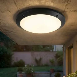 Plafoniera rotonda da esterno top light tropea nera