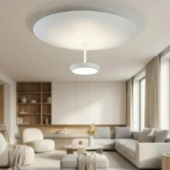 Plafoniera yuko bianca fabas luce moderna led 3000k dimmerabile