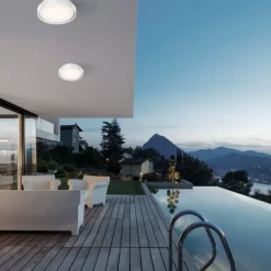 Plafoniere da esterno bianca tonda moderna led 20w 3000k