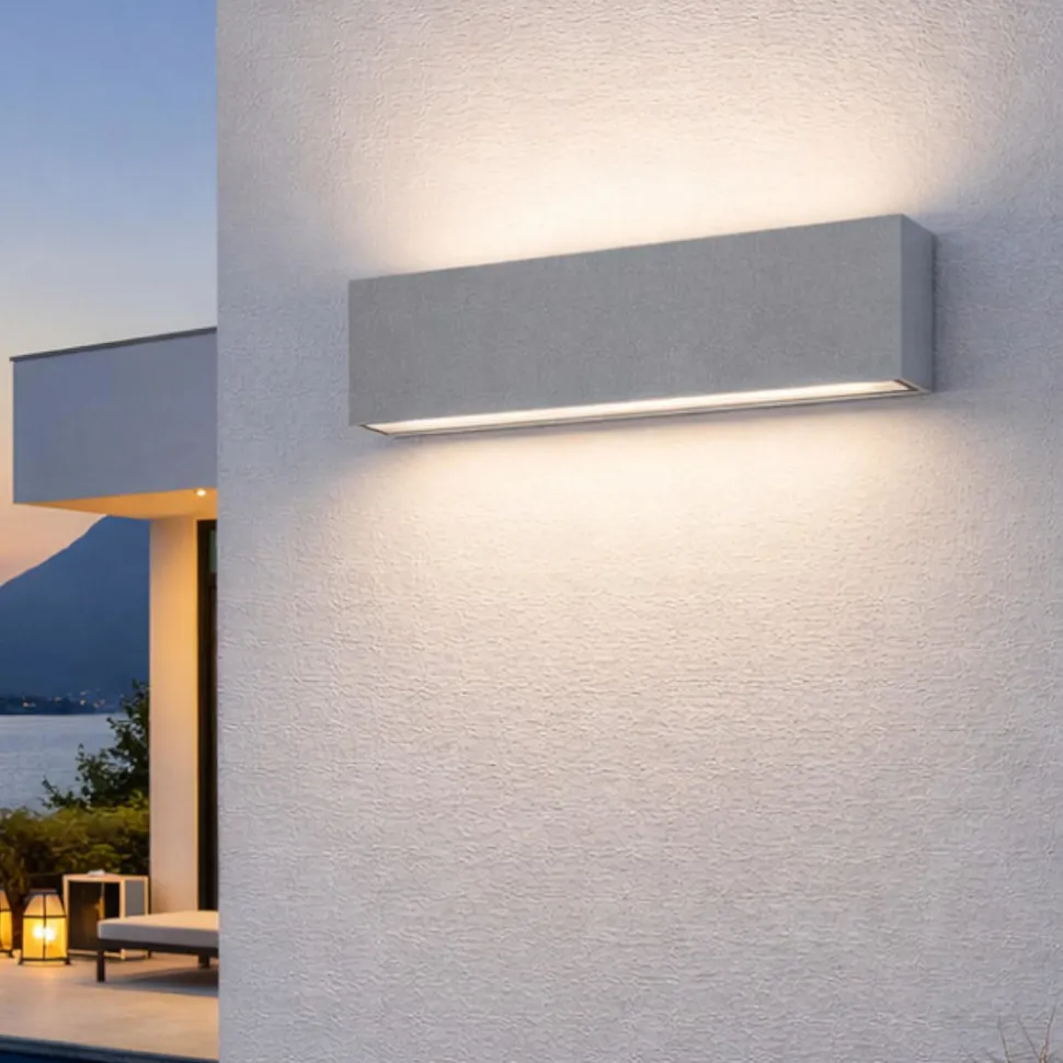 Pocket perenz applique per esterno led 24w cct grigio cemento ip65