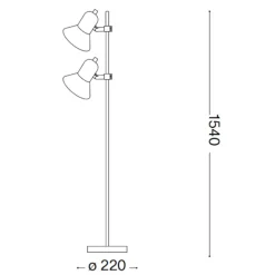 Polly pt2 ideal lux lampada da terra grigio luci orientabili