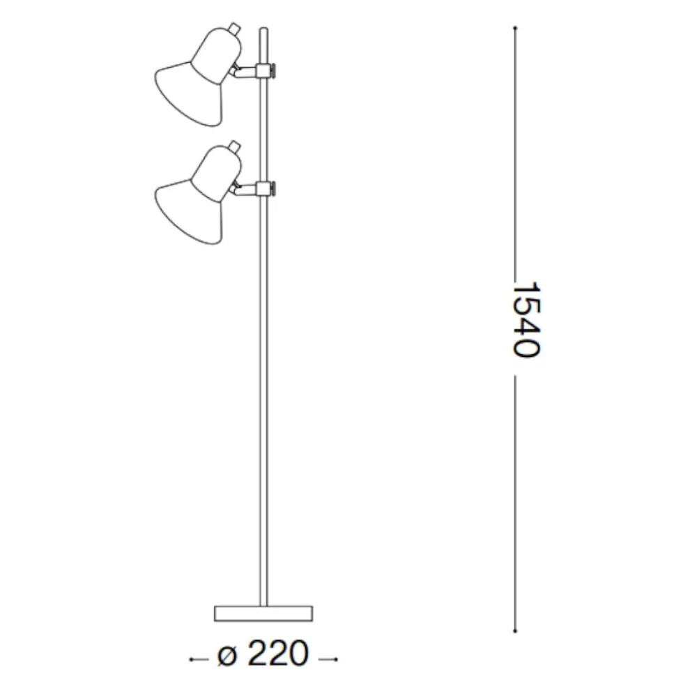 Polly pt2 ideal lux lampada da terra grigio luci orientabili