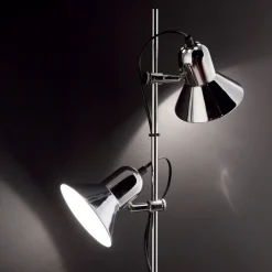 Polly pt2 ideal lux lampada da terra due luci orientabili cromo da lettura accensione separata