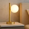 Pomi miloox lampada da comodino moderna oro vetro bianco