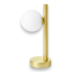 Pomi miloox lampada da comodino moderna oro vetro bianco