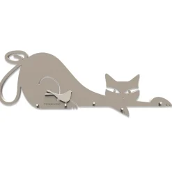 Portachiavi da parete forma di gatto magnetico legno colore tortora