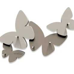 Portachiavi da parete moderno magnetico farfalle legno tortora