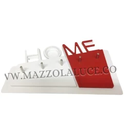 Portachiavi moderno da parete magnetico legno rosso fuoco bianco
