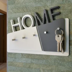Portachiavi moderno da parete legno colore grigio quarzo