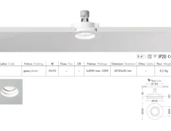 Portafaretto gesso rotondo da incasso gu10 per cartongesso