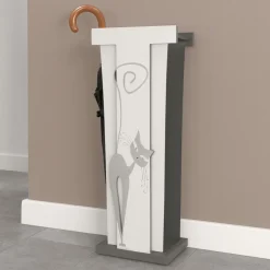 Portaombrelli design moderno gatto legno colore alluminio