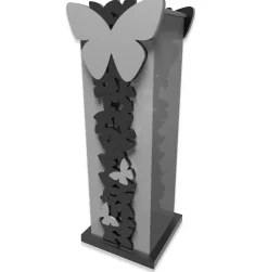 Portaombrelli design moderno farfalle legno grigio nero