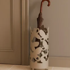 Portaombrelli farfalle moderno metallo beige