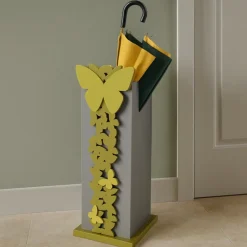 Portaombrelli moderno butterfly legno colore verde oliva
