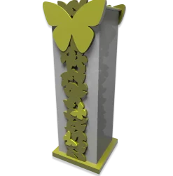 Portaombrelli moderno butterfly legno colore verde oliva