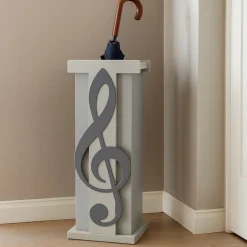Portaombrelli moderno chiave di violino musicale legno grigio quarzo