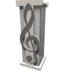 Portaombrelli moderno chiave di violino musicale legno grigio quarzo