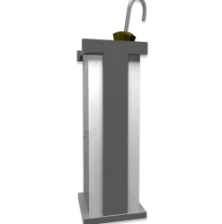 Portaombrelli moderno con geko legno bianco grigio