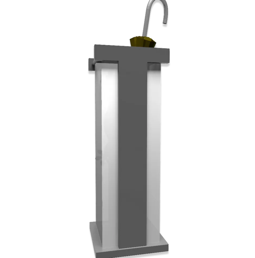 Portaombrelli moderno con geko legno bianco grigio