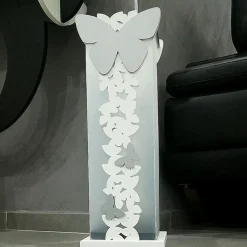 Portaombrelli moderno farfalle legno bianco grigio