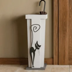 Portaombrelli moderno gatto nero legno