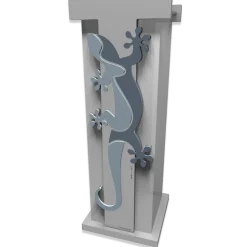 Portaombrelli moderno geko legno colore azzurro polvere