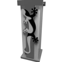 Portaombrelli moderno geko legno nero