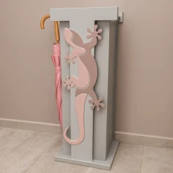 Portaombrelli moderno geko rosa antico
