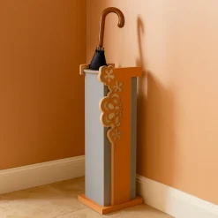 Portaombrelli moderno merletto legno colore terracotta