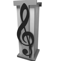 Portaombrelli moderno musicale chiave di violino legno nero grigio