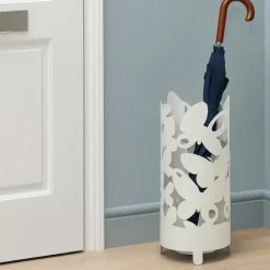 Portaombrelli moderno per ingresso farfalle metallo bianco