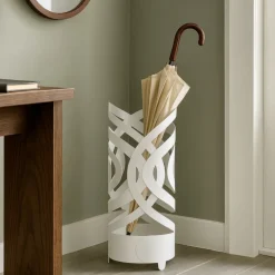 Portaombrelli per ingresso bianco metallo design moderno