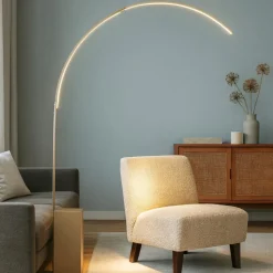 Pt biblio ondaluce piantana ad arco design led 3000k oro dimmerabile