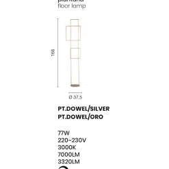Pt dowel ondaluce lampada da terra led moderna