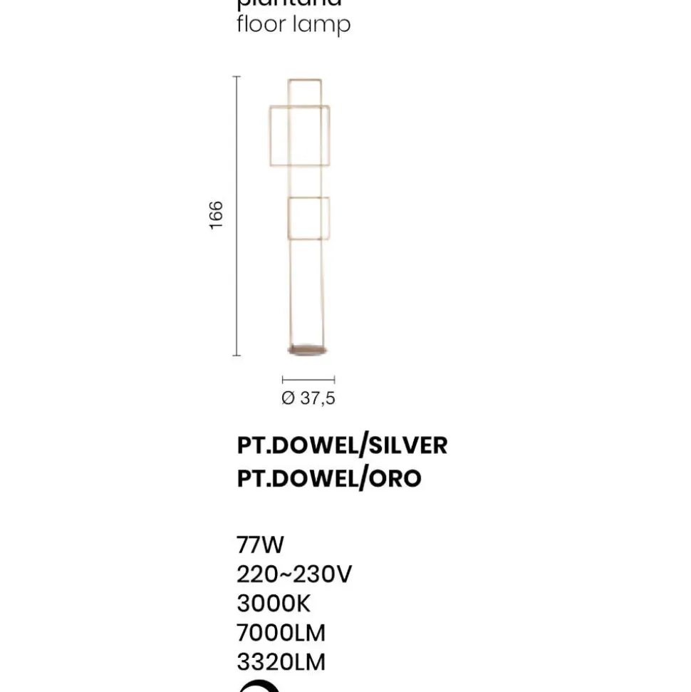 Pt dowel ondaluce lampada da terra led moderna