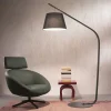 Pt liana ondaluce lampada ad arco nera design per salotto moderno